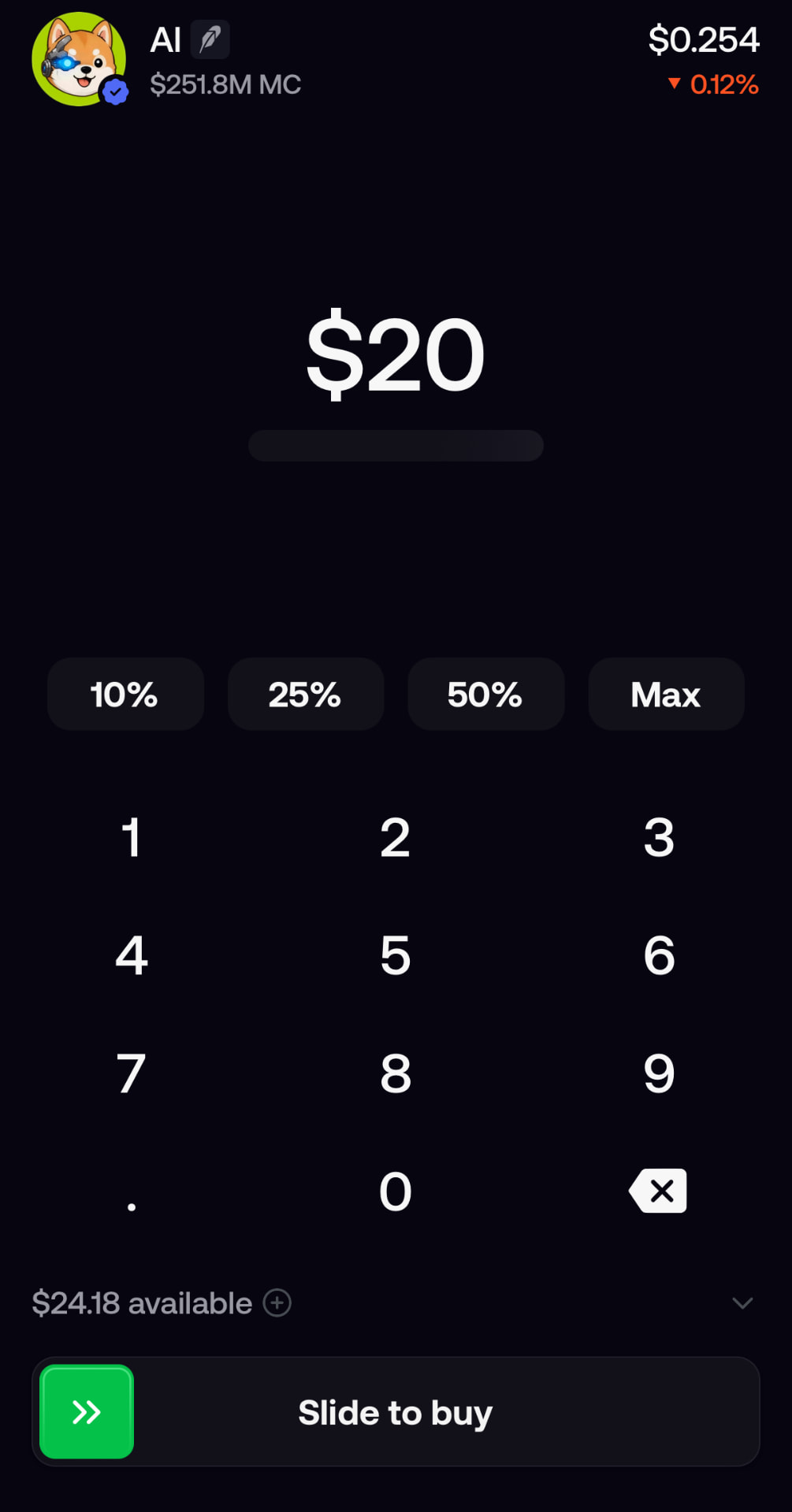 $AI buy screen on FOMO